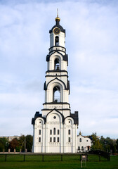 Fototapeta premium Orthodox Cathedral Bell tower of St. Theodore of Tyrone in Pinsk, Republic of Belarus October 23 2020