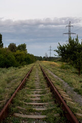 The abandoned railroad was overgrown with grass.