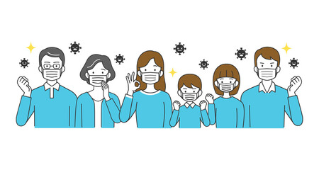 ウィルス対策 マスク 感染予防 コロナ 3世代ファミリーファミリー