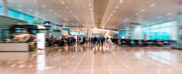 airport interior with motion blur, motion effect - image