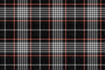 white stripes on black with red threads fabric texture of traditional checkered gingham repeatable ornament for plaid, tablecloths, shirts, tartan, clothes, dresses, bedding