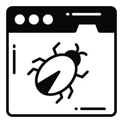 Website Virus, Protection and security vector icons set cyber computer network business data technology