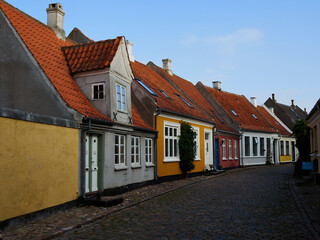 Fototapeta na wymiar Traditional old classic decorative style Danish house home Aero Island, South Funen, Denmark