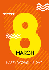 International Women's Day.elegant lettering banner. Invitations for the International Women's Day, March 8 with calligraphic text 