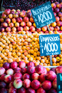 Fruit at a market stall in Santiago de Chile
