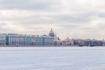 Panorama of St. Isaac's Cathedral from the Neva River