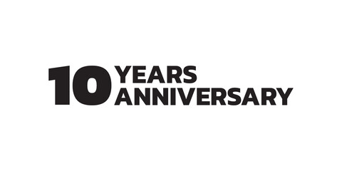 10 years anniversary logo design. 10th birthday celebration icon or badge. Vector illustration.
