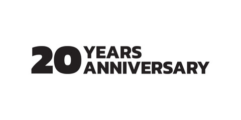 20 years anniversary logo design. 20th birthday celebration icon or badge. Vector illustration.