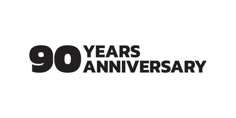 90 years anniversary logo design. 90th birthday celebration icon or badge. Vector illustration.