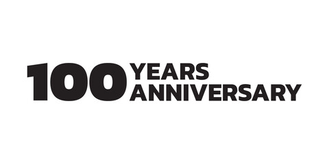 100 years anniversary logo design. 100th birthday celebration icon or badge. Vector illustration.