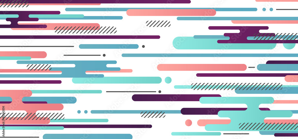 Poster Abstract rounded lines pattern design of geometric style template. Overlapping with stripe lines design artwork background. illustration vector