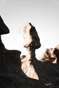 High contrast mid-range shot of Hoodoo near Moab, UT