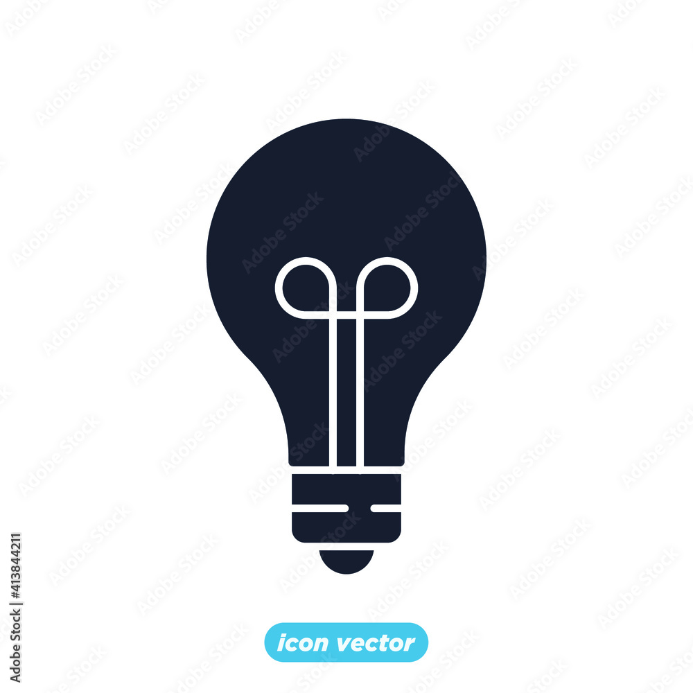 Poster light bulb icon. light bulb lamp symbol template for graphic and web design collection logo vector i