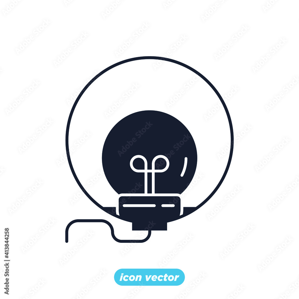 Poster light bulb icon. light bulb lamp symbol template for graphic and web design collection logo vector i
