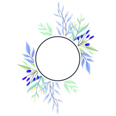 blue rose flower frame set