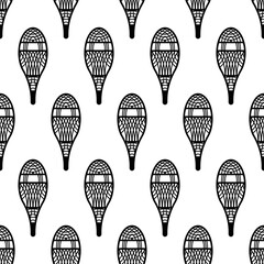 Traditional Snowshoes Icon Seamless Pattern, Winter Snow Equipment