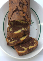 gâteau marbré au chocolat ,fait maison