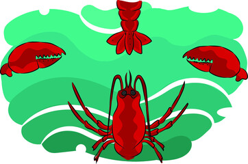 Lobster icon. Basic symbol of a marine animal.