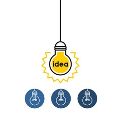 Idea flat vector icon. Lightbulb flat vector icon