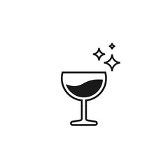 Wineglass flat vector icon. Drink flat vector icon
