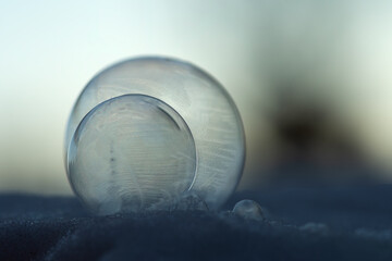 Iceball made from soapwater 