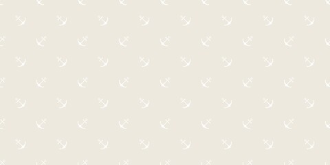 Nautical seamless pattern with ship wheels and anchors