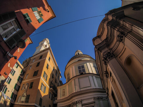 saint george church genoa historic palace and buildings in old town