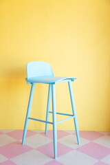 blue tall chair minimal style in sweet room.