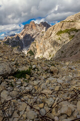 The remains of an old barbed wire from the First World War on the Italian-Austrian front in the Dolomites Mountains