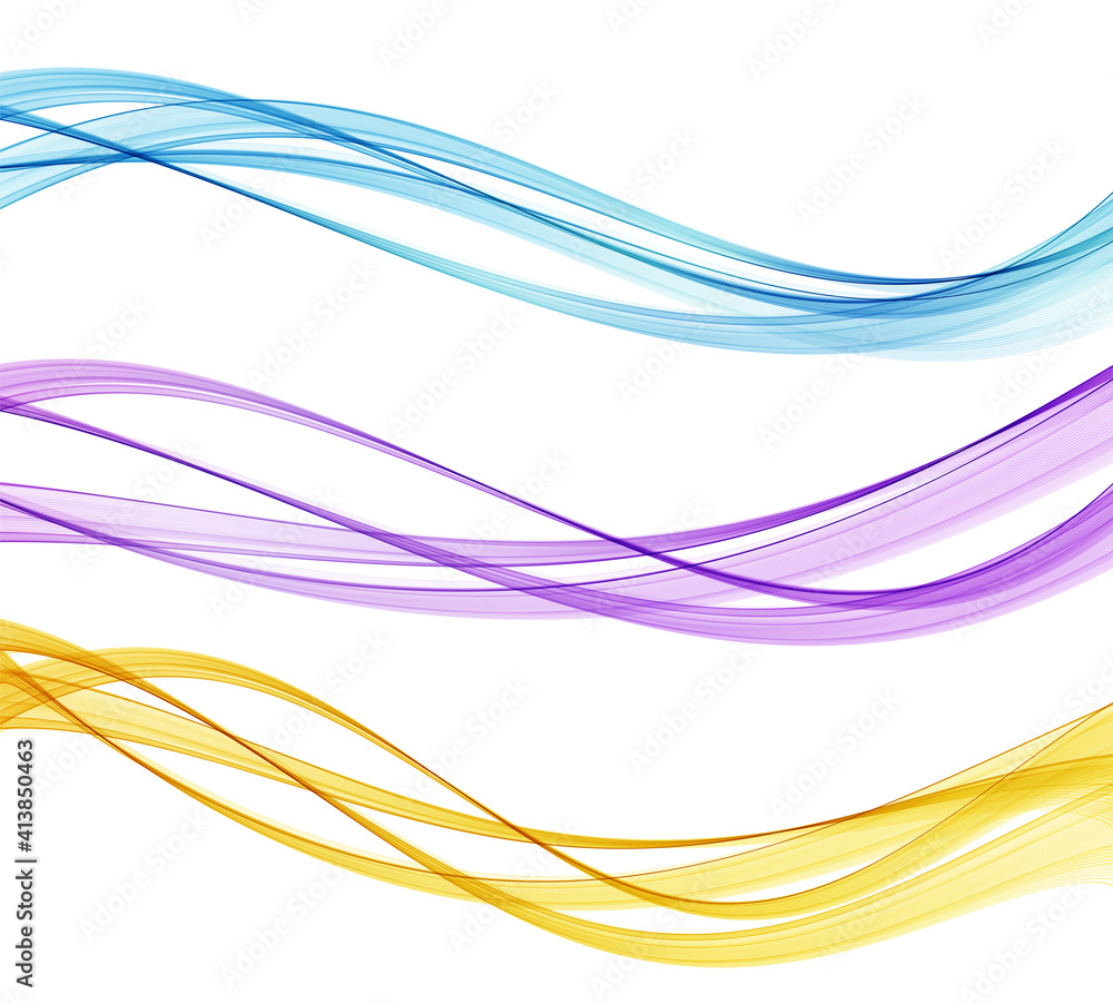 Aufkleber Set of color abstract wave design element