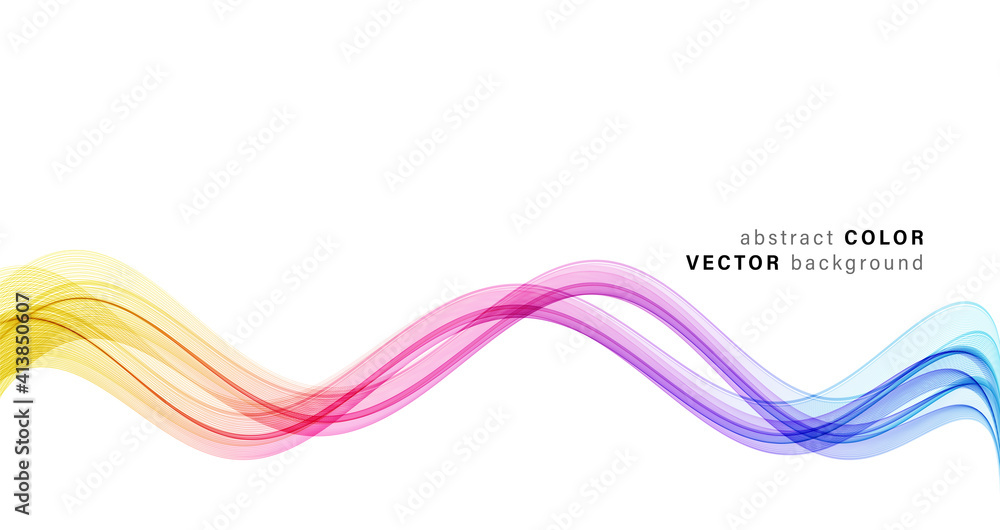 Aufkleber Abstract shiny color spectrum wave design element
