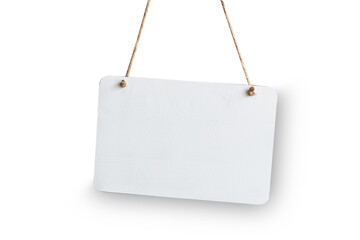 White blank sign isolated white background