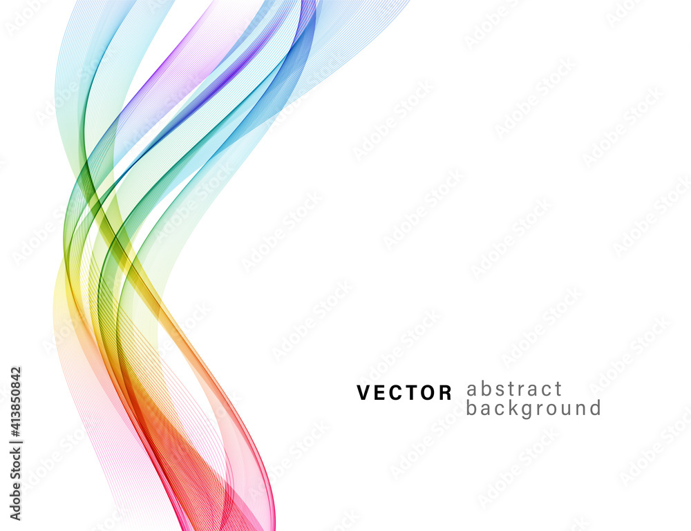 Poster Abstract shiny color spectrum wave design element