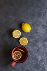 Obraz na płótnie Canvas Tea with lemon and honey. Traditional folk remedy for colds. 