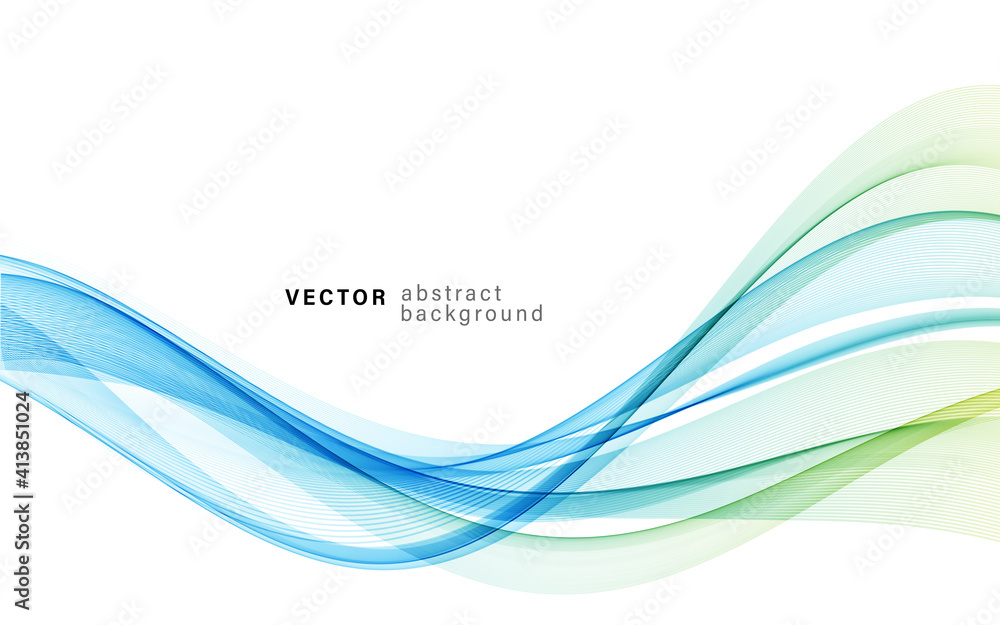 Poster Vector blue color abstract wave design element