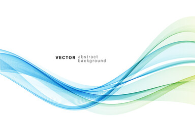 Vector blue color abstract wave design element