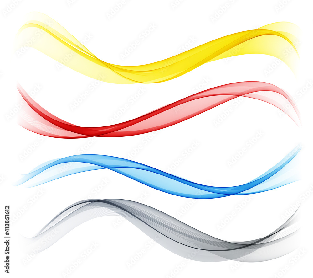 Poster Set of color abstract wave design element