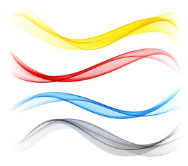 Set of color abstract wave design element