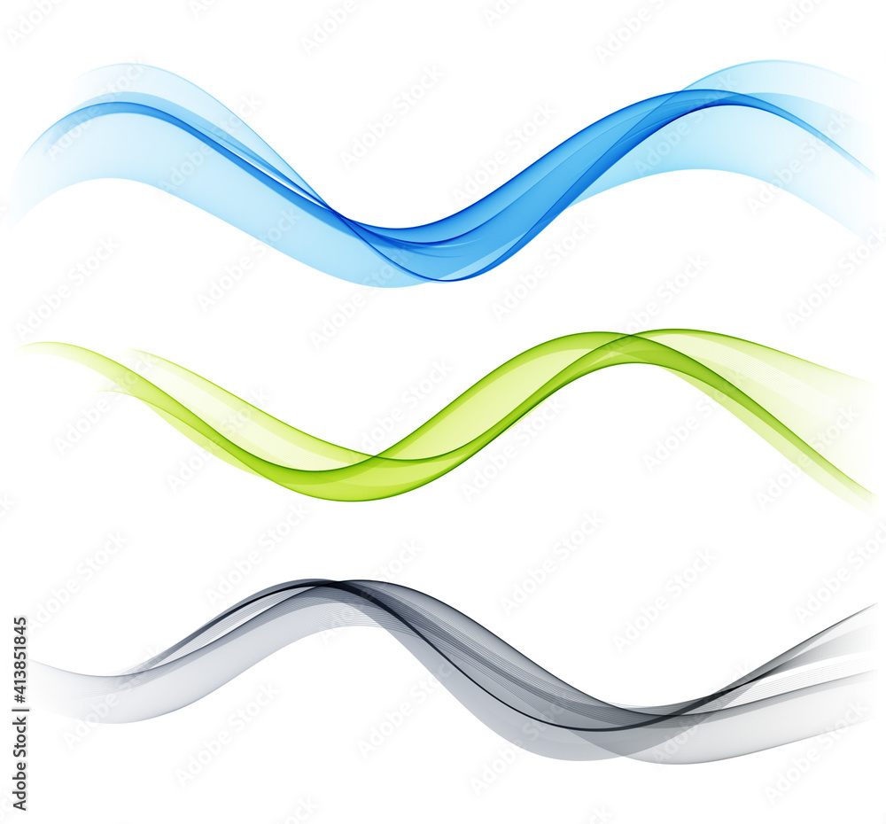 Poster Set of color abstract wave design element