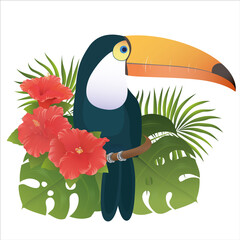 Tucan mit Hibiskus © bdwart