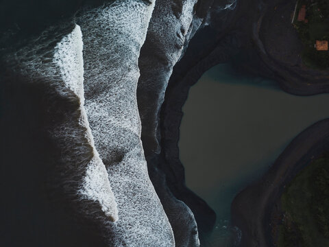 Aerial view of ocean coastline