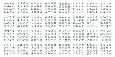512 modern thin line icons. High quality pictograms. Linear icons set of business, medical, UI and UX, media, money, etc symbol template for graphic and web design collection logo vector illustration