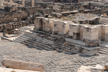 Part of the central monument building at Beit She'an National Park in Israel