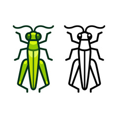 Cartoon grasshopper icon