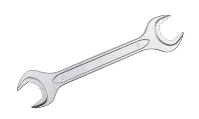 Metal wrench isolated on white.