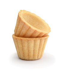 Tartlets isolated on white.