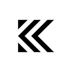 Unique elegant trendy connected industrial brands black and white color KK initial based letter icon logo