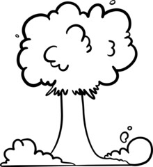 Explosion cartoon line vector illustration