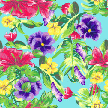 miami 80s floral pattern