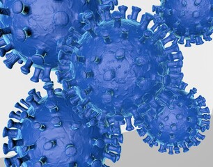 3D render bacteria virus,3d render microbe. Bacteria virus or germs microorganism cells under microscope.